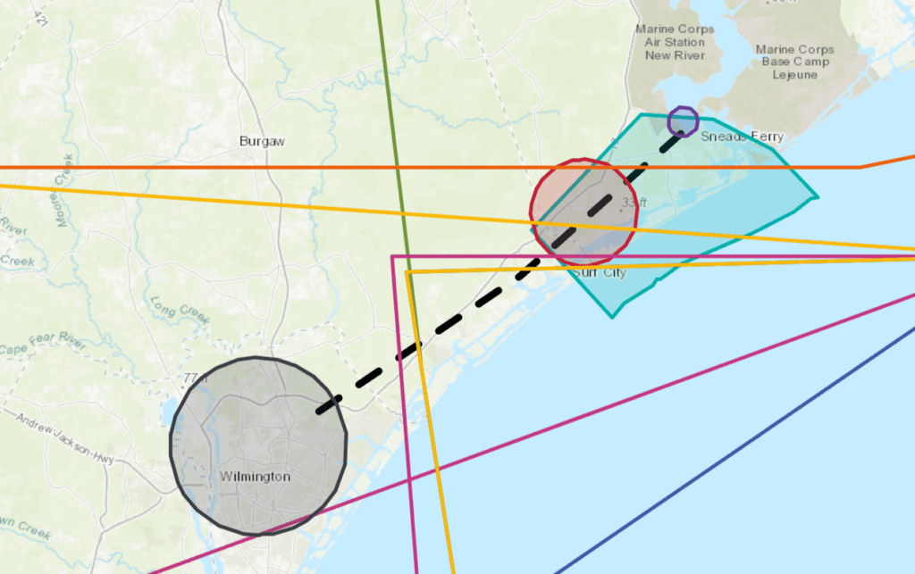 Results for controlled, special use, and miscellaneous airspace displayed on map. Drone flight in controlled airspace. Special Use Airspace. Military Training Routes.