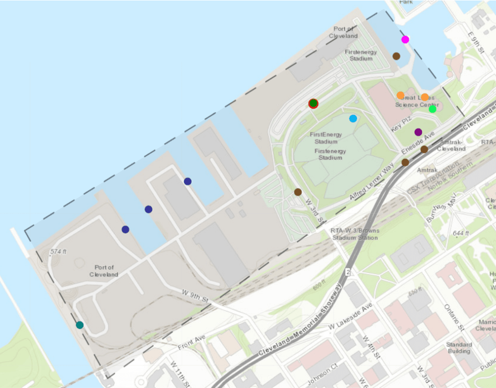 Obstacle awareness for drone flight: query results shown on map
